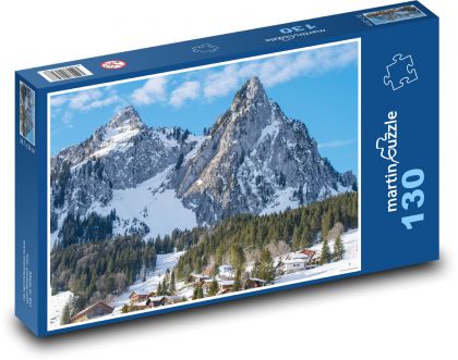 Hora zasypaná sněhem - puzzle 130 dílků