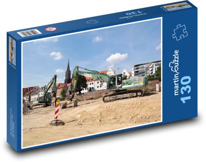 Construction site - excavator, excavator - Puzzle 130 pieces, size 28.7x20 cm 