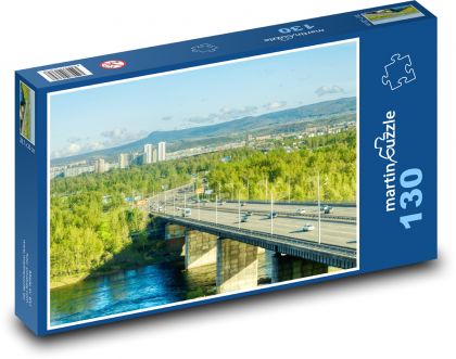 Mesto - most, príroda - Puzzle 130 dielikov, rozmer 28,7x20 cm 