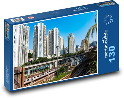 Hongkonský vlak - Puzzle 130 dielikov, rozmer 28,7x20 cm 