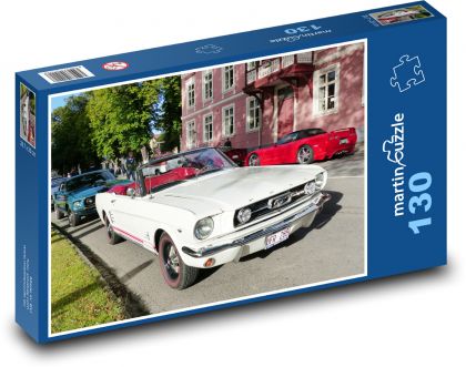 Športový kabriolet - auto - Puzzle 130 dielikov, rozmer 28,7x20 cm 