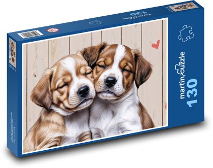 Puppies - dogs, pets - Puzzle 130 pieces, size 28.7x20 cm 
