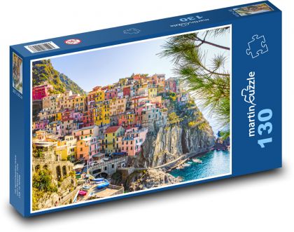 Domy - útes, more - Puzzle 130 dielikov, rozmer 28,7x20 cm 
