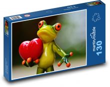 Frog and Heart Puzzle 130 pieces - 28.7 x 20 cm 