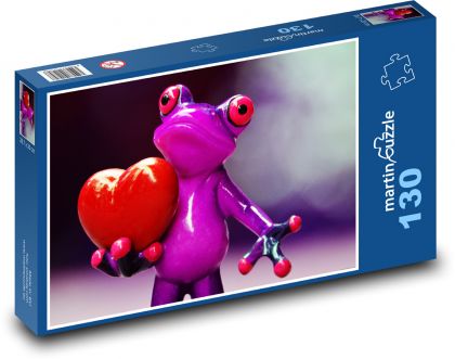 Srdce a žaba - Puzzle 130 dielikov, rozmer 28,7x20 cm 