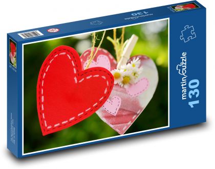 Walentynki Czerwonego Serca - Puzzle 130 elementów, rozmiar 28,7x20 cm