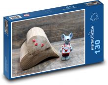 Myška a srdce z lásky Puzzle 130 dílků - 28,7 x 20 cm