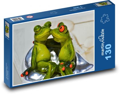 Zamilované žaby - Puzzle 130 dielikov, rozmer 28,7x20 cm 