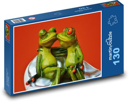 Žaby v objatí - Puzzle 130 dielikov, rozmer 28,7x20 cm 