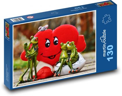 Valentine´s Day Plush Heart - Puzzle 130 pieces, size 28.7x20 cm 