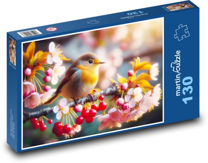 Flowering tree blush - Puzzle 130 pieces, size 28.7x20 cm 