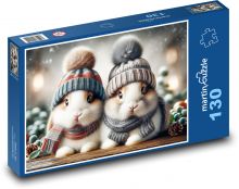 Kaninchen im Hut Puzzle 130 Teile - 28,7x20 cm
