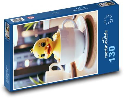Gumová kačička v hrnčeku - Puzzle 130 dielikov, rozmer 28,7x20 cm 