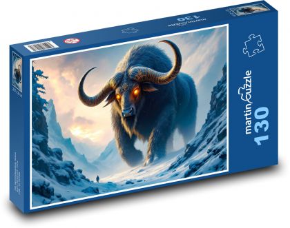 Rozzúrený býk - Puzzle 130 dielikov, rozmer 28,7x20 cm 