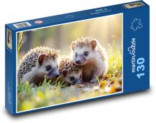 Rodina ježků Puzzle 130 dílků - 28,7 x 20 cm