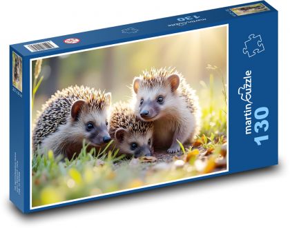 The hedgehog family - Puzzle 130 pieces, size 28.7x20 cm 