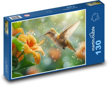 Kolibřík na květině - puzzle 130 dílků