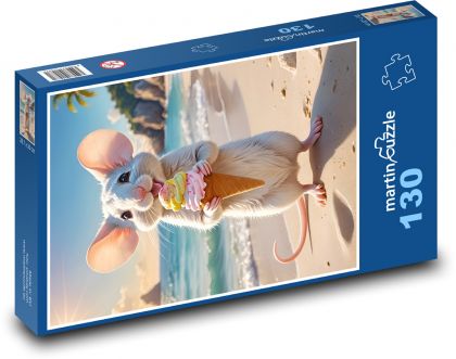 Maus mit Eis am Strand - Puzzle - 130 Teile