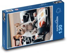 Mysz w samochodzie wyścigowym Puzzle 130 elementów - 28,7x20 cm
