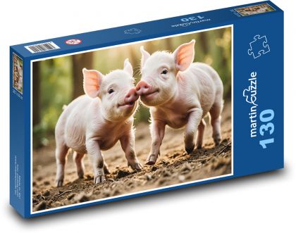 Malé prasiatka - Puzzle 130 dielikov, rozmer 28,7x20 cm 