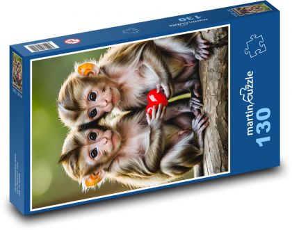 Opica so srdcom - Puzzle 130 dielikov, rozmer 28,7x20 cm 