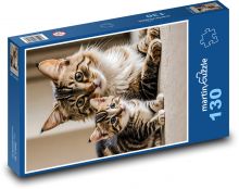 Kočka s kotětem Puzzle 130 dílků - 28,7 x 20 cm