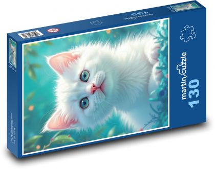 White kitten - Puzzle 130 pieces, size 28.7x20 cm 