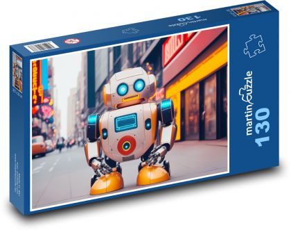 Robot na ulici - Puzzle 130 dílků, rozměr 28,7x20 cm