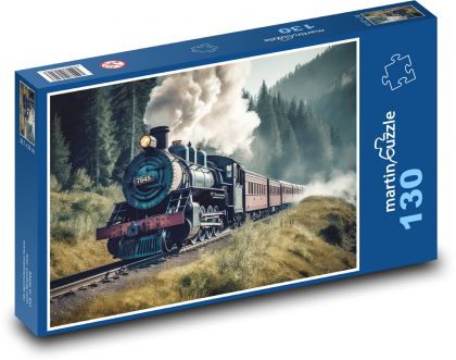 Parní vlak - Puzzle 130 dílků, rozměr 28,7x20 cm