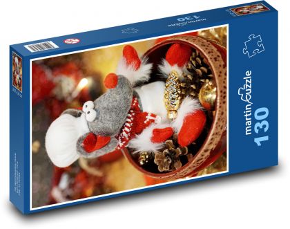 Vianočné dekorácie - Puzzle 130 dielikov, rozmer 28,7x20 cm 