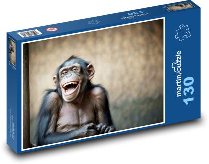 Śmiejąca się małpa - Puzzle 130 elementów, rozmiar 28,7x20 cm