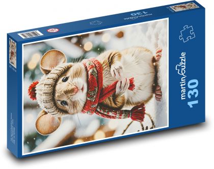 Myš v šatke - Puzzle 130 dielikov, rozmer 28,7x20 cm 