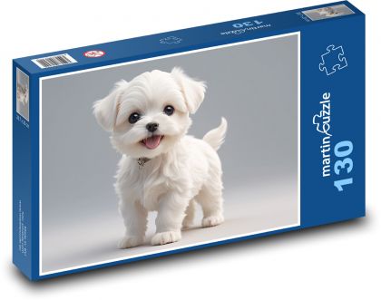 Weißer Hund - Puzzle - 130 Teile