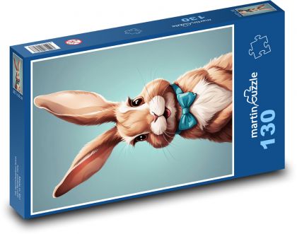 Zajačik s mašľou - Puzzle 130 dielikov, rozmer 28,7x20 cm 