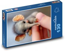 Słoń pod ręką Puzzle 130 elementów - 28,7x20 cm