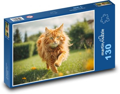 Hrdzavá mačka - Puzzle 130 dielikov, rozmer 28,7x20 cm 