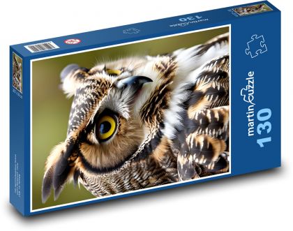 Rohatá sova - puzzle 130 dílků