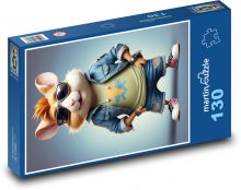 Křeček v brýlích Puzzle 130 dílků - 28,7 x 20 cm
