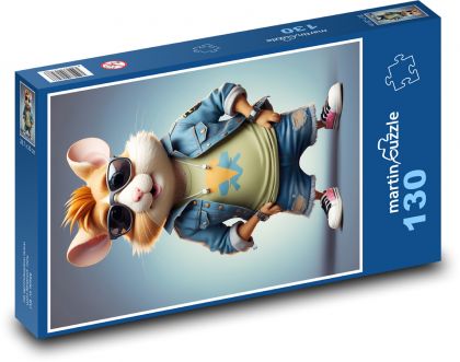 Křeček v brýlích - Puzzle 130 dílků, rozměr 28,7x20 cm