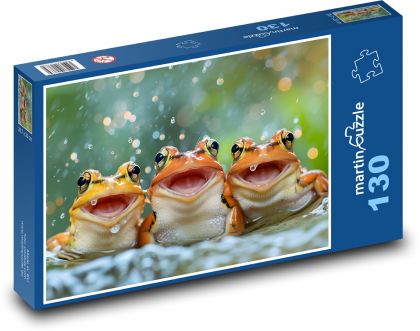 Frog friends - Puzzle 130 pieces, size 28.7x20 cm 