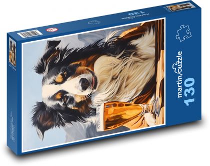 Pes a pivo - puzzle 130 dílků