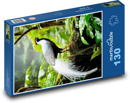 Silver pheasant - Puzzle 130 pieces, size 28.7x20 cm 