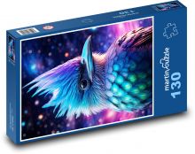 Pták s barevným peřím Puzzle 130 dílků - 28,7 x 20 cm