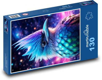 Pták s barevným peřím - Puzzle 130 dílků, rozměr 28,7x20 cm