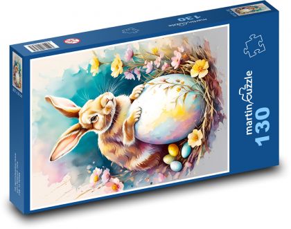 Velikonoční králíček - Puzzle 130 dílků, rozměr 28,7x20 cm