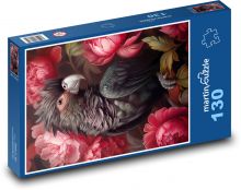 Schwarzer Kakadu-Papagei Puzzle 130 Teile - 28,7x20 cm