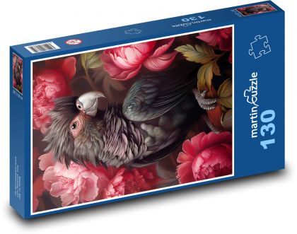 Papagáj čierny - Puzzle 130 dielikov, rozmer 28,7x20 cm 