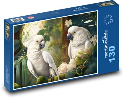 Kakadu - papagáje - Puzzle 130 dielikov, rozmer 28,7x20 cm 