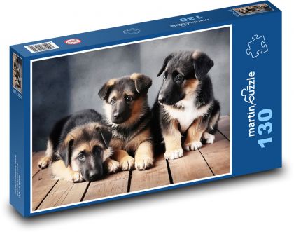 Německý ovčák - štěňata - puzzle 130 dílků