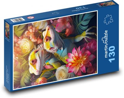 Barevné ještěrky - puzzle 130 dílků